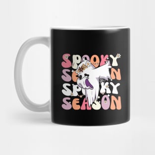 Groovy Halloween Spooky Season Retro Dabbing Ghost Costume Mug